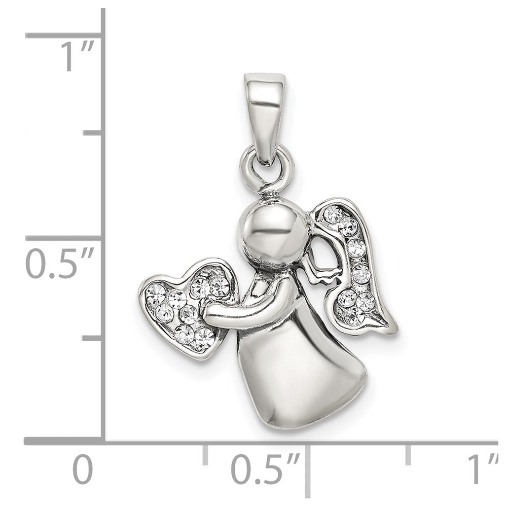 Sterlingsilber Antikisiert & Zirkonia Engel Charm