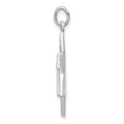 Sterlingsilber Platin-beschichtet Goldfarben Kreuz Stern Of David Charm Anhänger