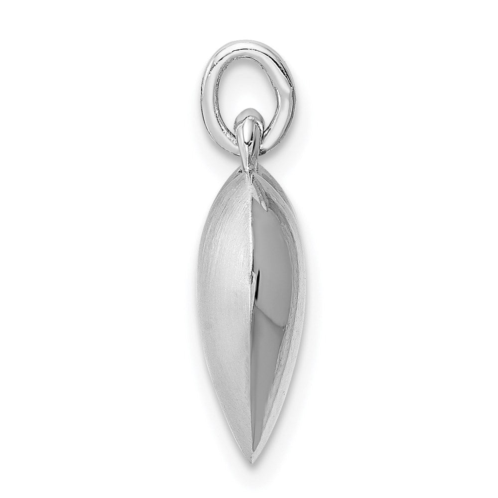 Sterlingsilber Rhodiniert Gebürstet/polished Wendbar Gewölbt Herz Pen