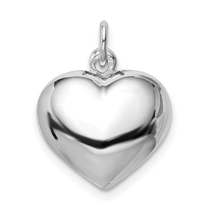Sterlingsilber Rhodiniert Gebürstet/polished Wendbar Gewölbt Herz Pen