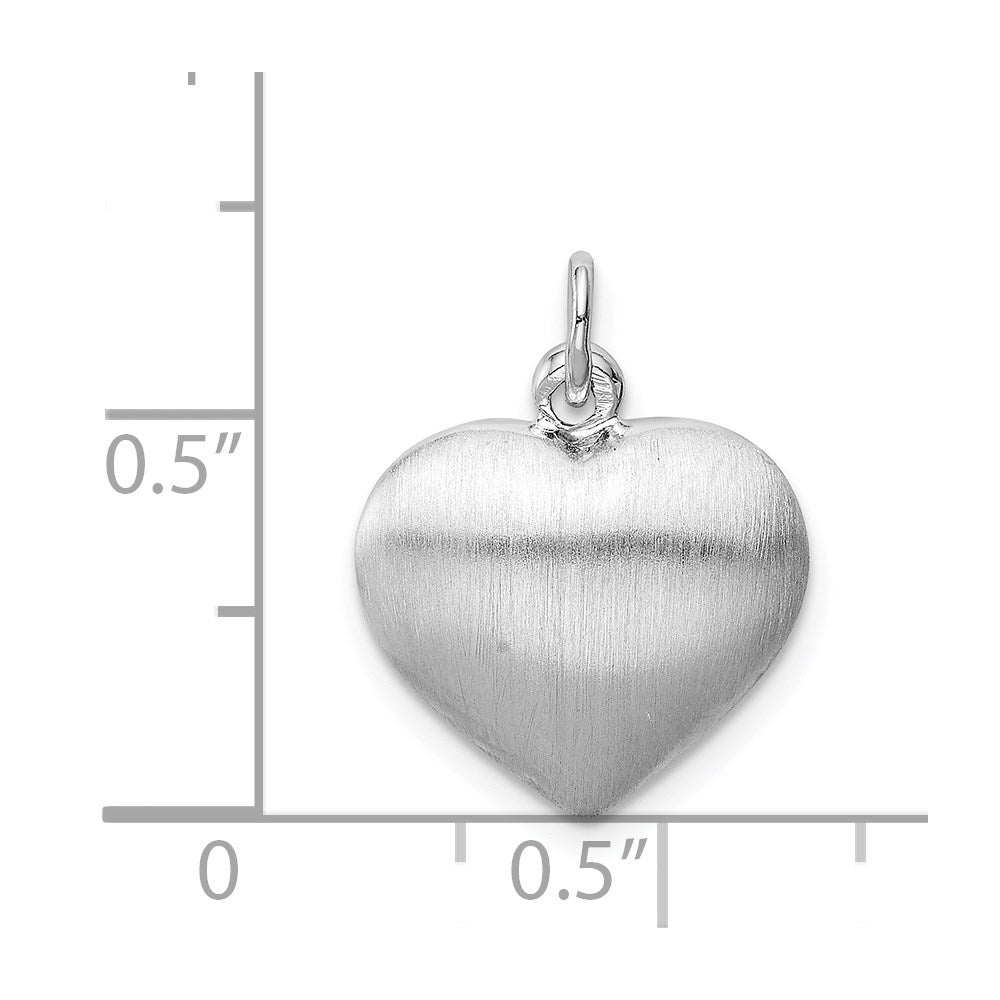 Sterlingsilber Rhodiniert Gebürstet/polished Wendbar Gewölbt Herz Pen