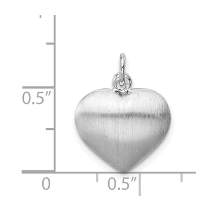 Sterlingsilber Rhodiniert Gebürstet/polished Wendbar Gewölbt Herz Pen
