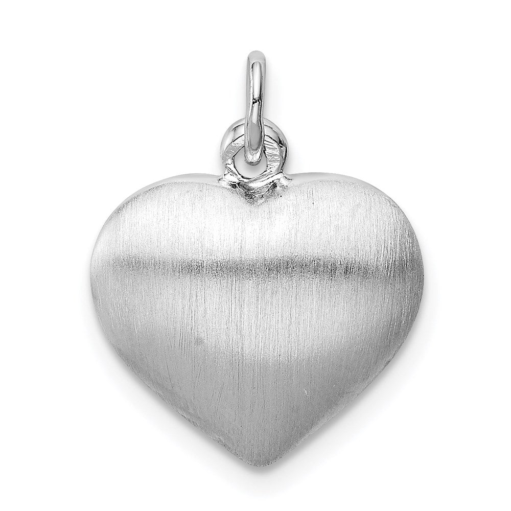 Sterlingsilber Rhodiniert Gebürstet/polished Wendbar Gewölbt Herz Pen