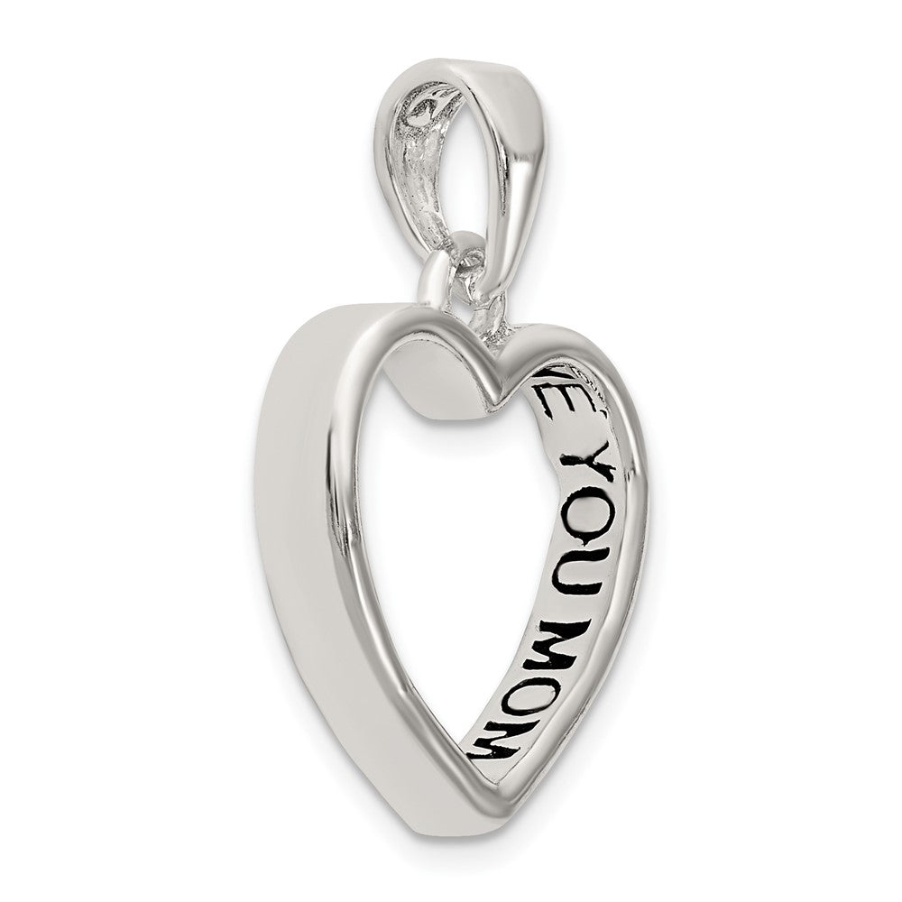 Sterlingsilber Emaille Liebe You Mama Herz Anhänger