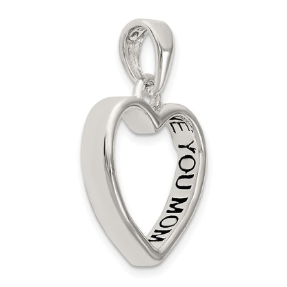 Sterlingsilber Emaille Liebe You Mama Herz Anhänger