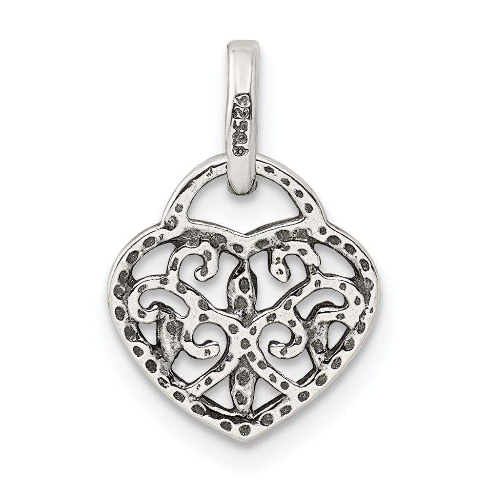 Sterlingsilber Antik Herz Charm
