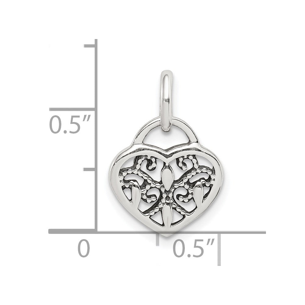Sterlingsilber Antik Herz Charm