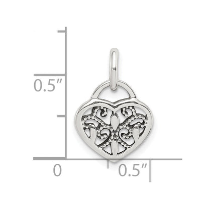 Sterlingsilber Antik Herz Charm