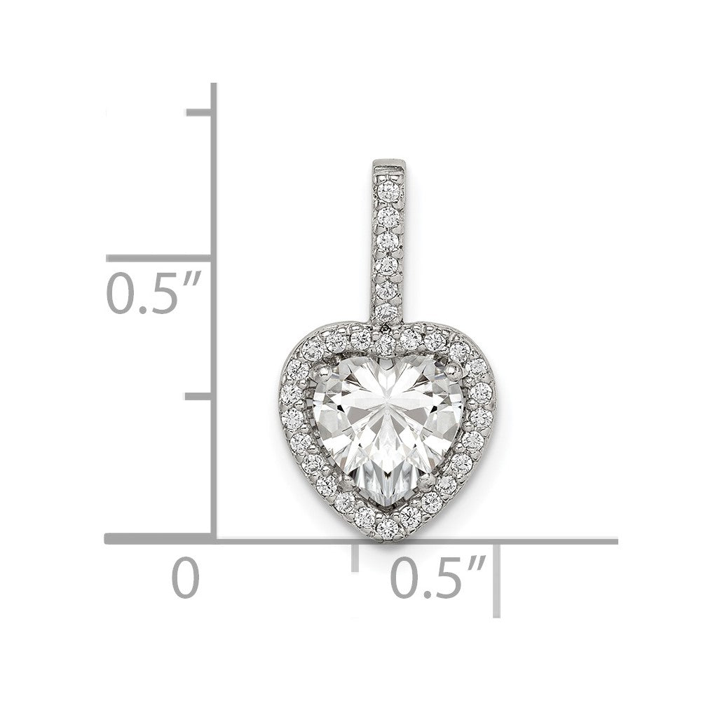 Sterlingsilber Zirkonia Herz Kette Anhänger