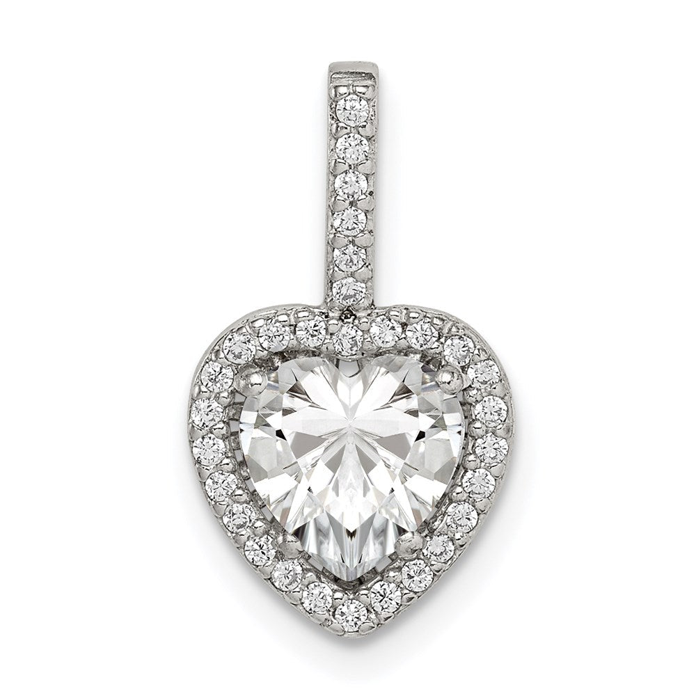 Sterlingsilber Zirkonia Herz Kette Anhänger