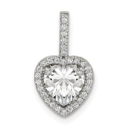 Sterlingsilber Zirkonia Herz Kette Anhänger