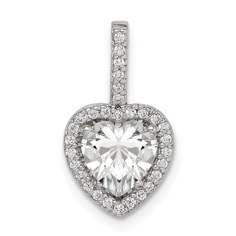 Sterlingsilber Zirkonia Herz Kette Anhänger