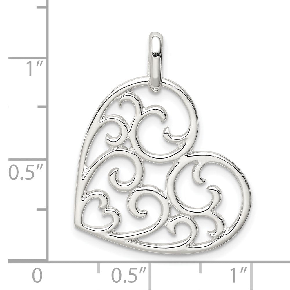 Sterlingsilber Filigran Herz Anhänger