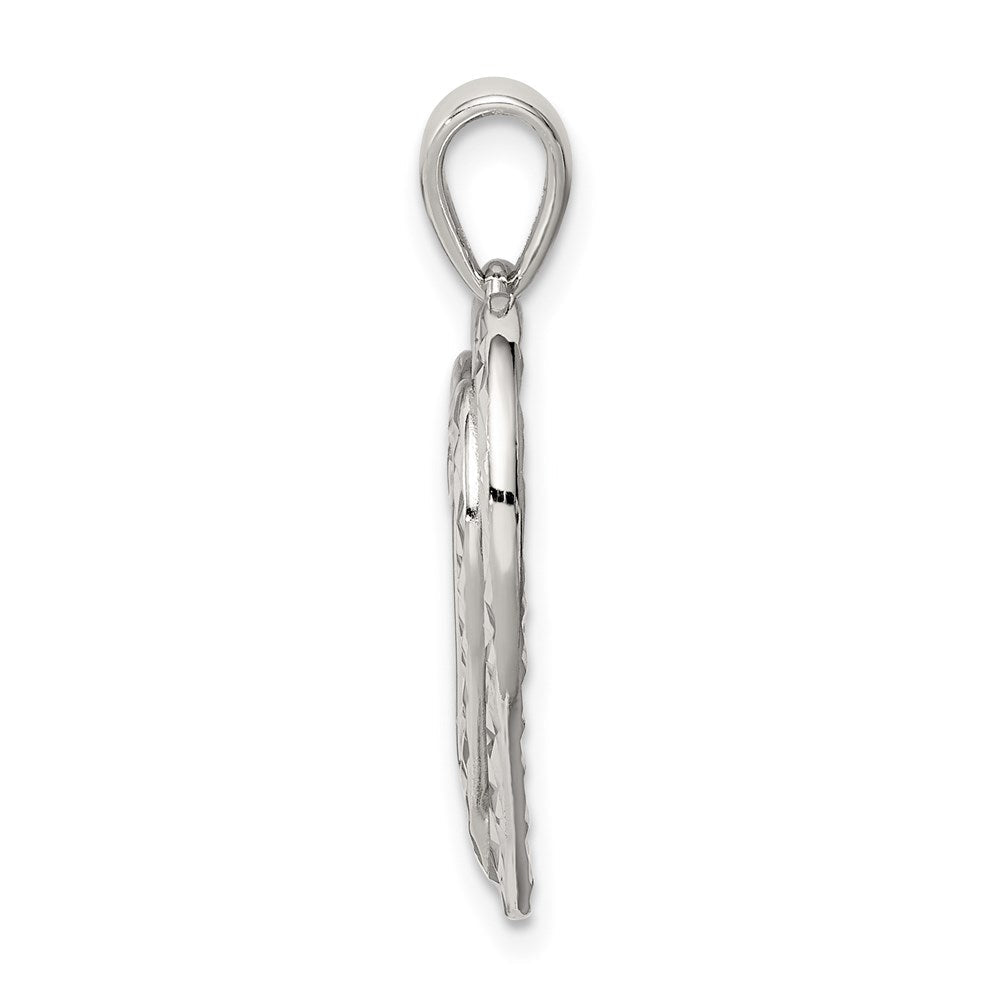 Sterlingsilber Diamantiert Herz Anhänger