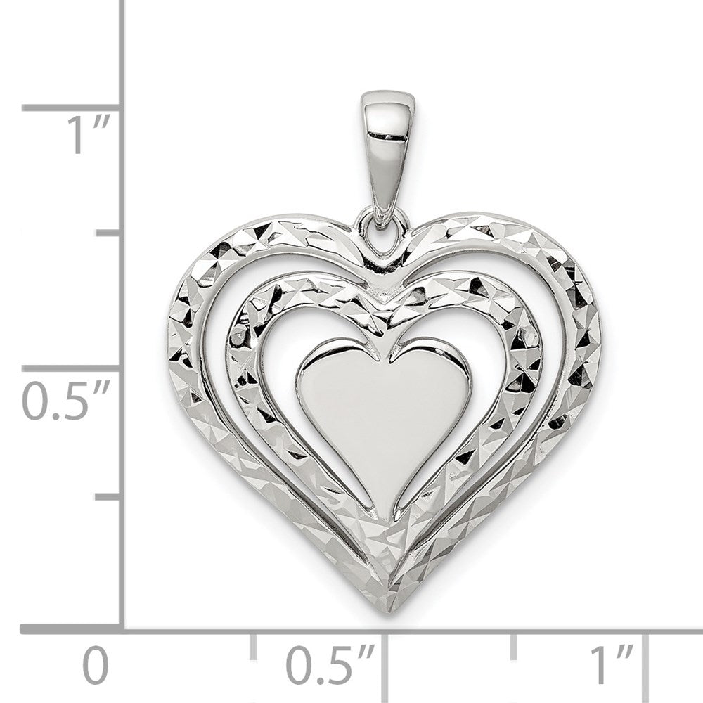 Sterlingsilber Diamantiert Herz Anhänger