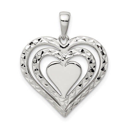 Sterlingsilber Diamantiert Herz Anhänger