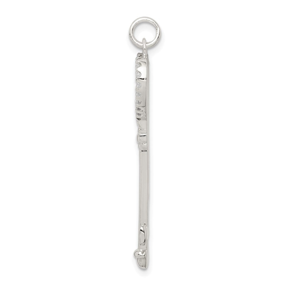 Sterlingsilber Zirkonia Herz Key Anhänger