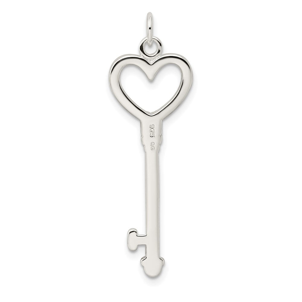 Sterlingsilber Zirkonia Herz Key Anhänger