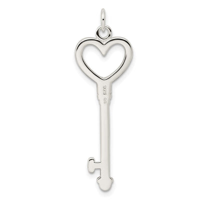 Sterlingsilber Zirkonia Herz Key Anhänger