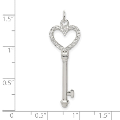 Sterlingsilber Zirkonia Herz Key Anhänger
