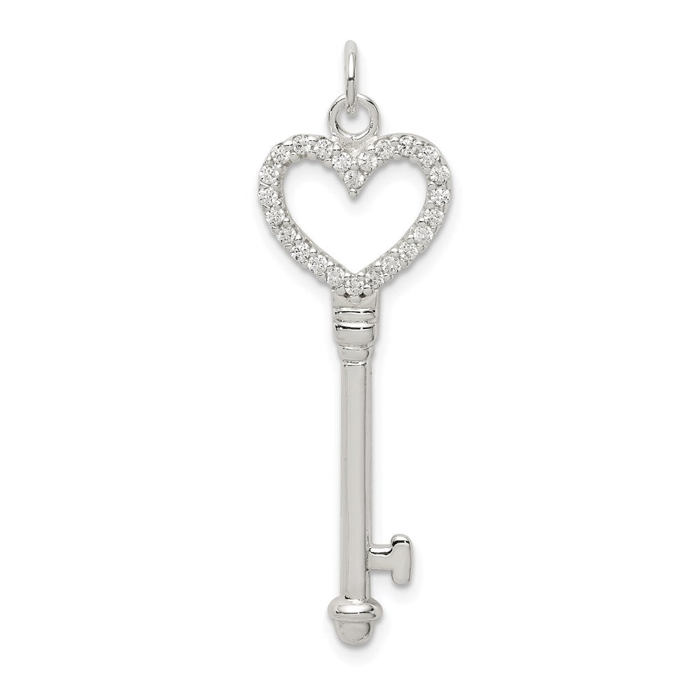 Sterlingsilber Zirkonia Herz Key Anhänger