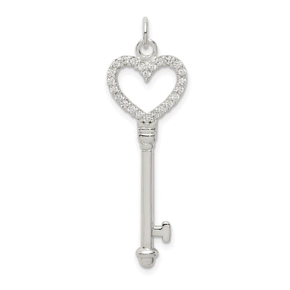 Sterlingsilber Zirkonia Herz Key Anhänger