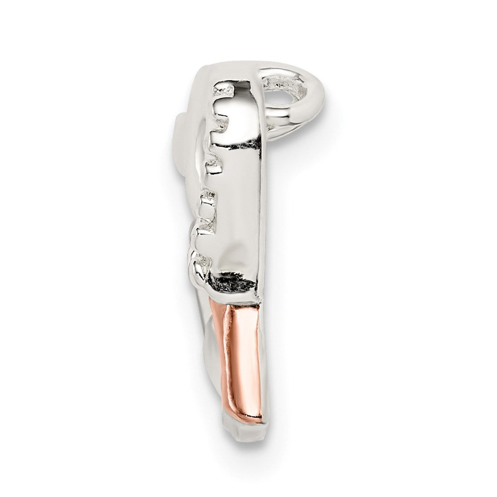 Sterlingsilber Rhodiniert & Roséfarben Herz Kette Anhänger