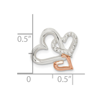 Sterlingsilber Rhodiniert & Roséfarben Herz Kette Anhänger