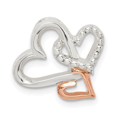 Sterlingsilber Rhodiniert & Roséfarben Herz Kette Anhänger