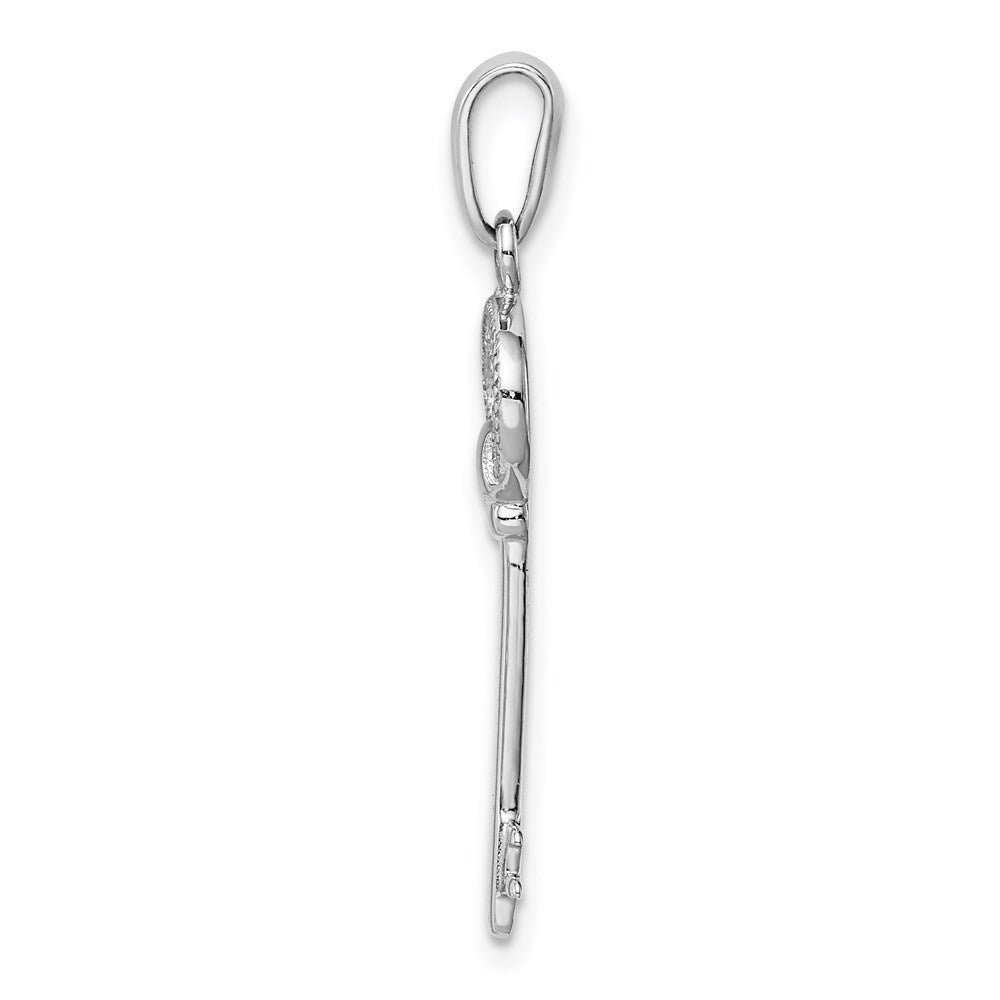 Sterlingsilber Rhodiniert Zirkonia Key Anhänger
