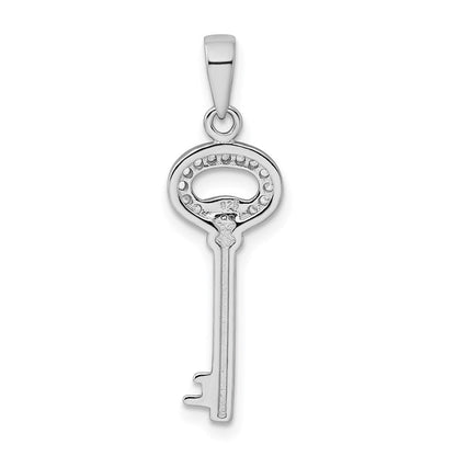 Sterlingsilber Rhodiniert Zirkonia Key Anhänger