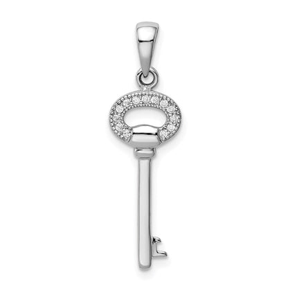 Sterlingsilber Rhodiniert Zirkonia Key Anhänger