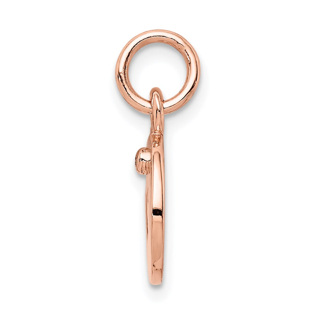 Sterlingsilber Rhodiniert Roséfarben & Diamant Offen Herz Anhänger