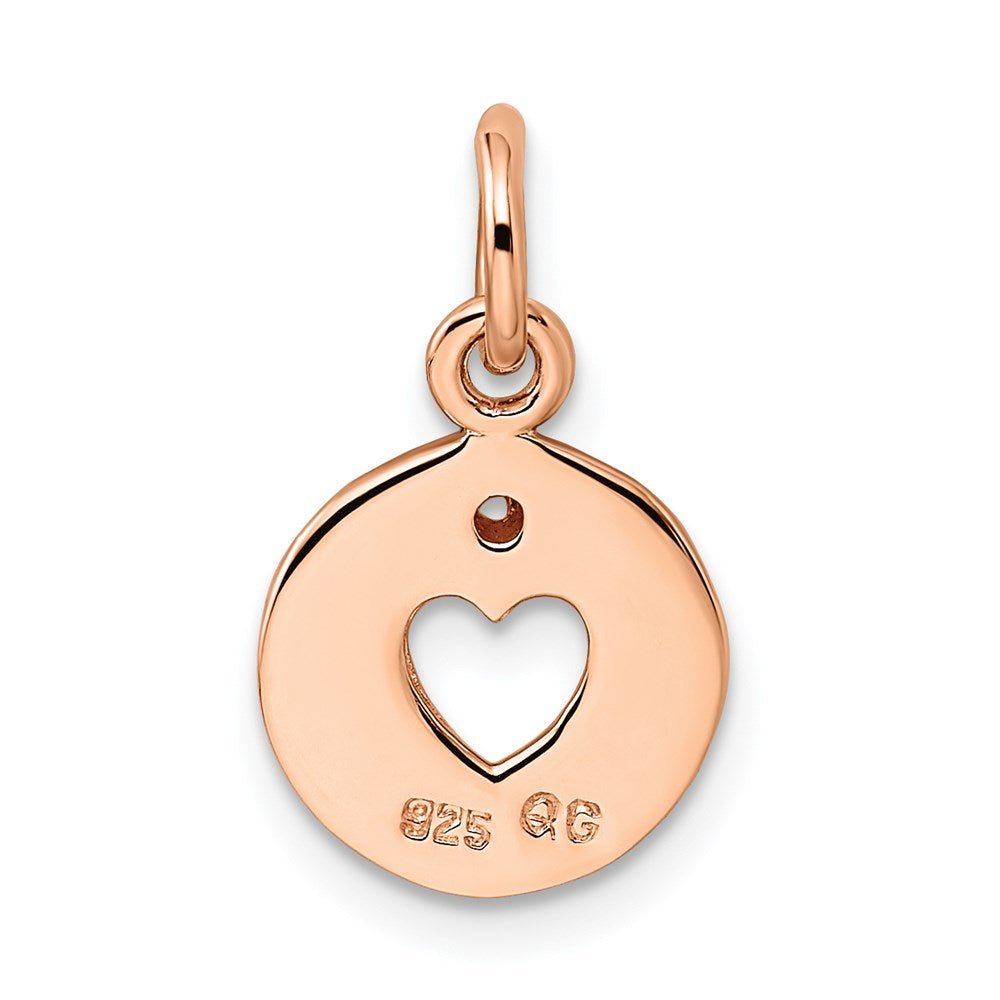 Sterlingsilber Rhodiniert Roséfarben & Diamant Offen Herz Anhänger