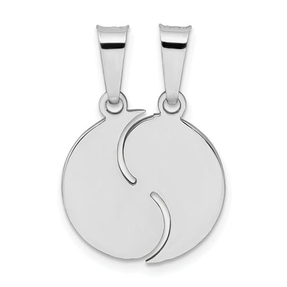 Sterlingsilber Rhodium-plate Brush & Poliert Yin Yang Break Apart Anhänger