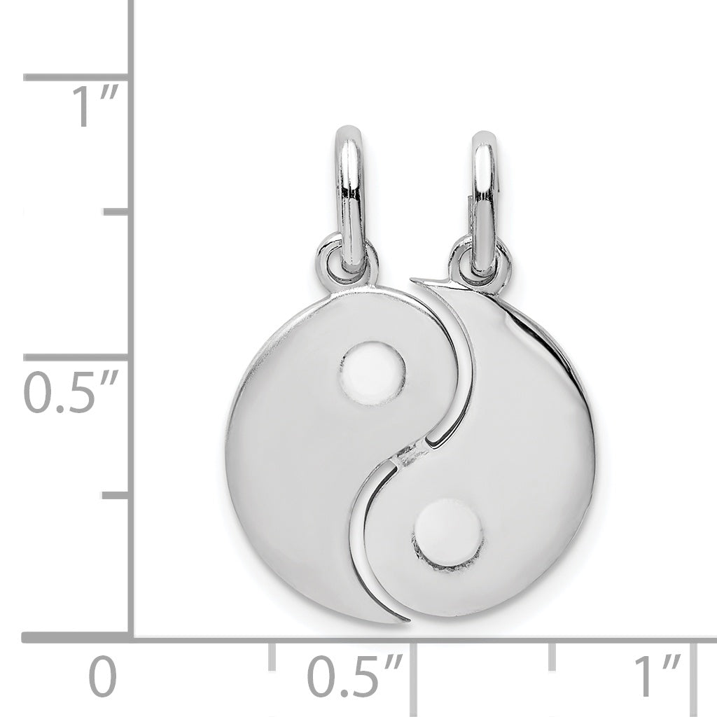 Sterlingsilber Rhodium-plate Brush & Poliert Yin Yang Break Apart Anhänger