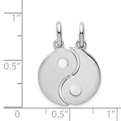 Sterlingsilber Rhodium-plate Brush & Poliert Yin Yang Break Apart Anhänger