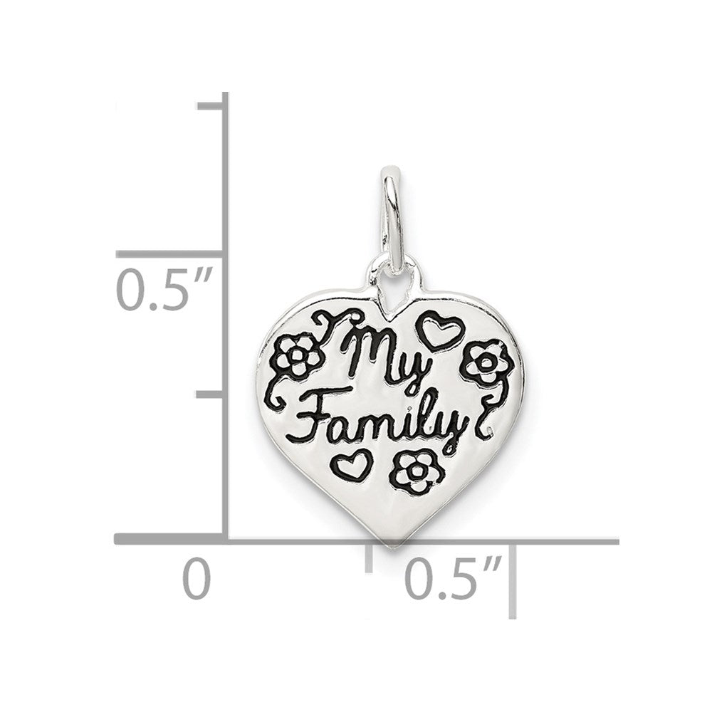 Sterlingsilber Emaille My Familie Herz Charm