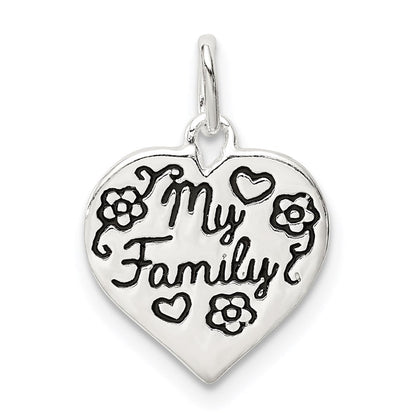 Sterlingsilber Emaille My Familie Herz Charm