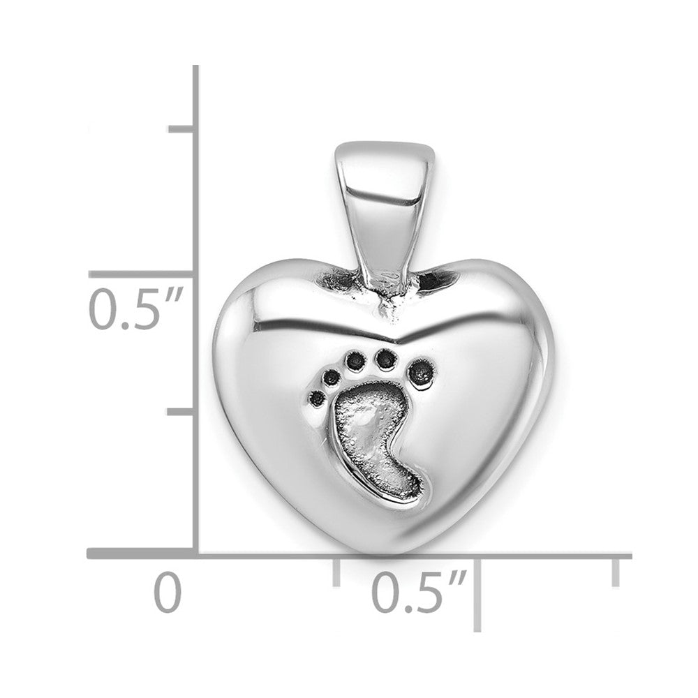 Sterlingsilber Antikisiert Herz Baby Foot Anhänger