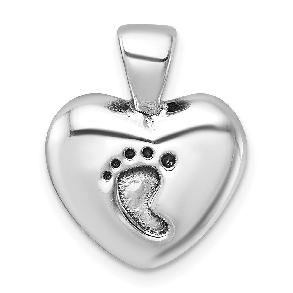 Sterlingsilber Antikisiert Herz Baby Foot Anhänger