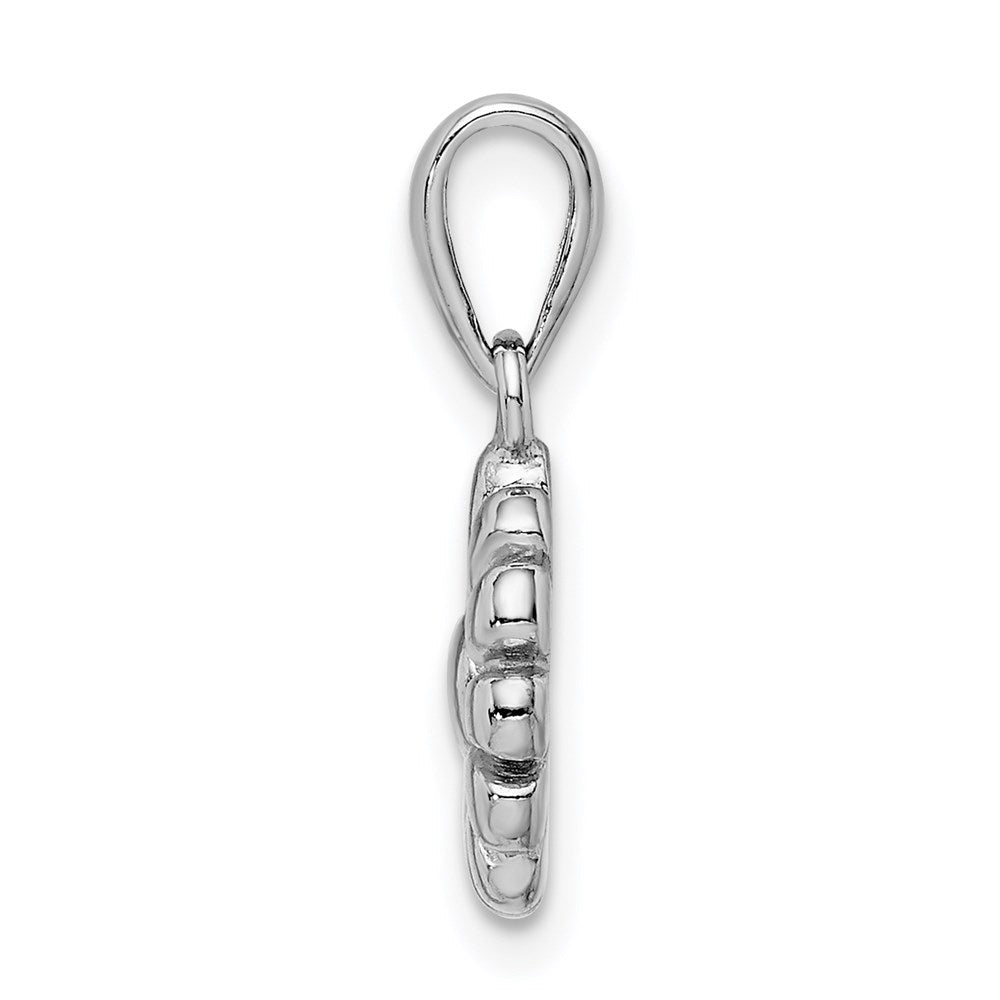 Sterlingsilber Rhodiniert Blume Anhänger