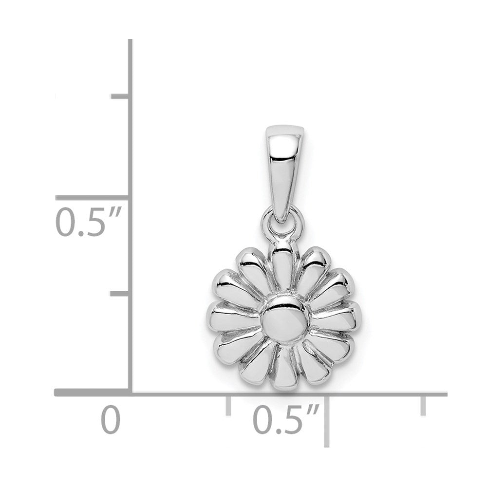 Sterlingsilber Rhodiniert Blume Anhänger