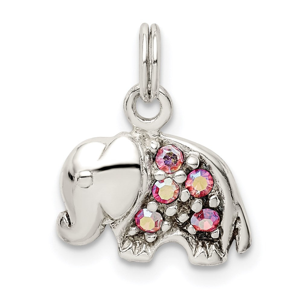 Sterlingsilber Kristall Elefant Anhänger