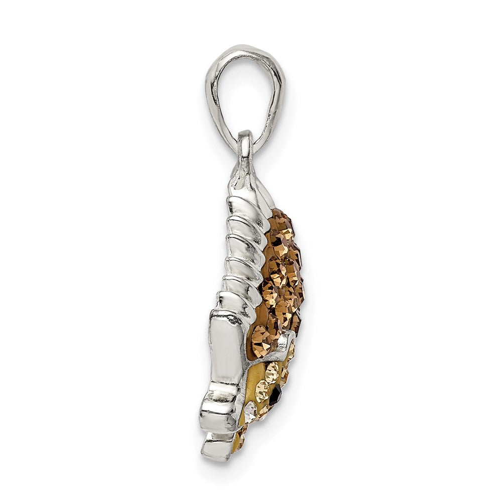 Sterlingsilber Rhodiniert Braun Preciosa Kristall Hedgehog Anhänger