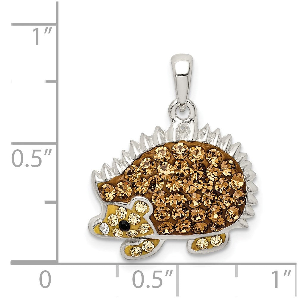 Sterlingsilber Rhodiniert Braun Preciosa Kristall Hedgehog Anhänger