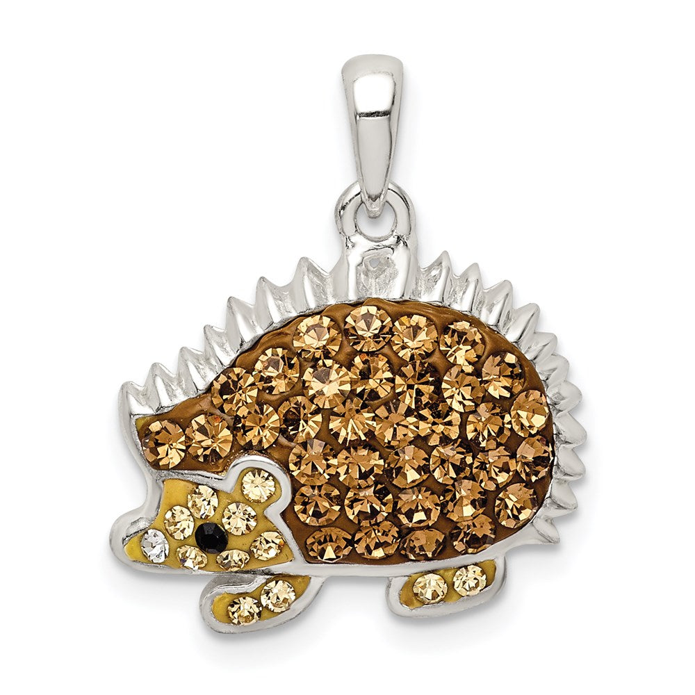 Sterlingsilber Rhodiniert Braun Preciosa Kristall Hedgehog Anhänger