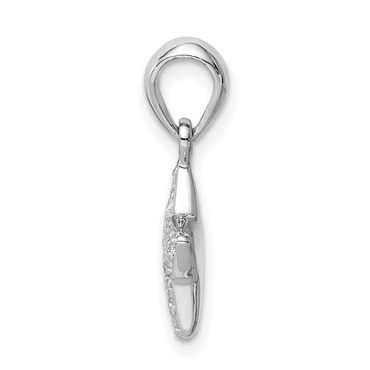 Sterlingsilber Rhodiniert Zirkonia Stern Anhänger