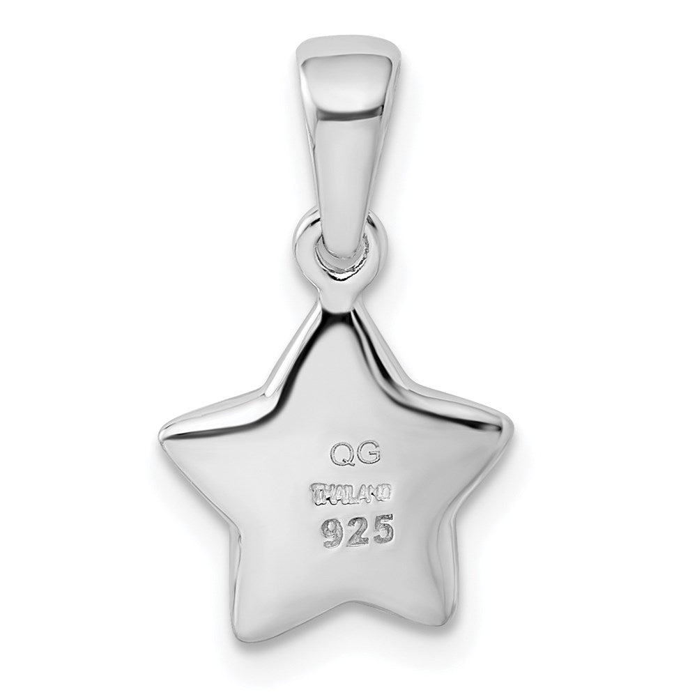 Sterlingsilber Rhodiniert Zirkonia Stern Anhänger