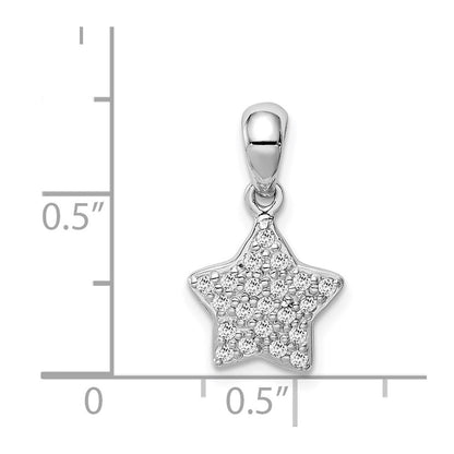 Sterlingsilber Rhodiniert Zirkonia Stern Anhänger
